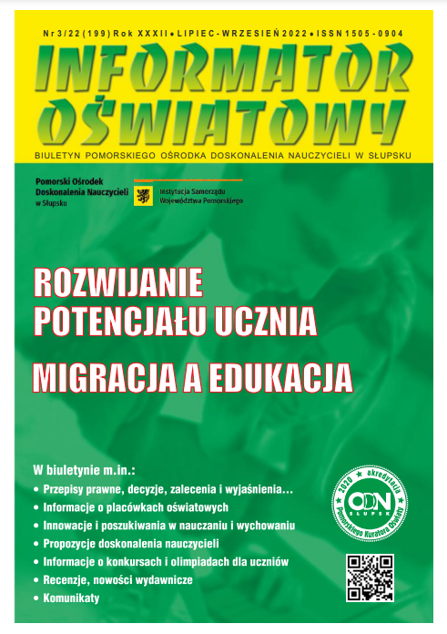 Nr 3/2022 (199) Rozwijanie potencjału ucznia; Migracja a edukacja